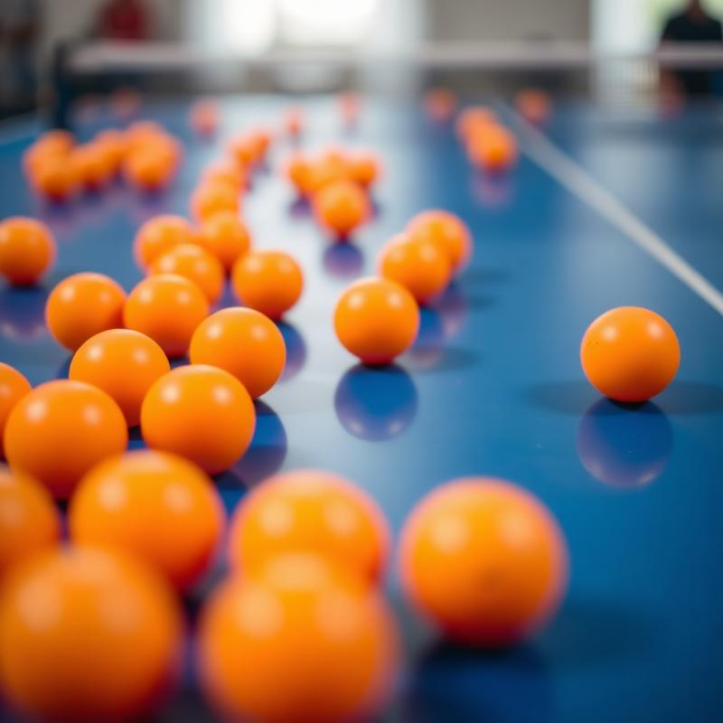 Billes et raquette de tennis de table